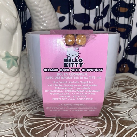 HELLO KITTY BY SANRIO CERAMIC BOWL & CHOPSTICKS - Picture 5 of 6